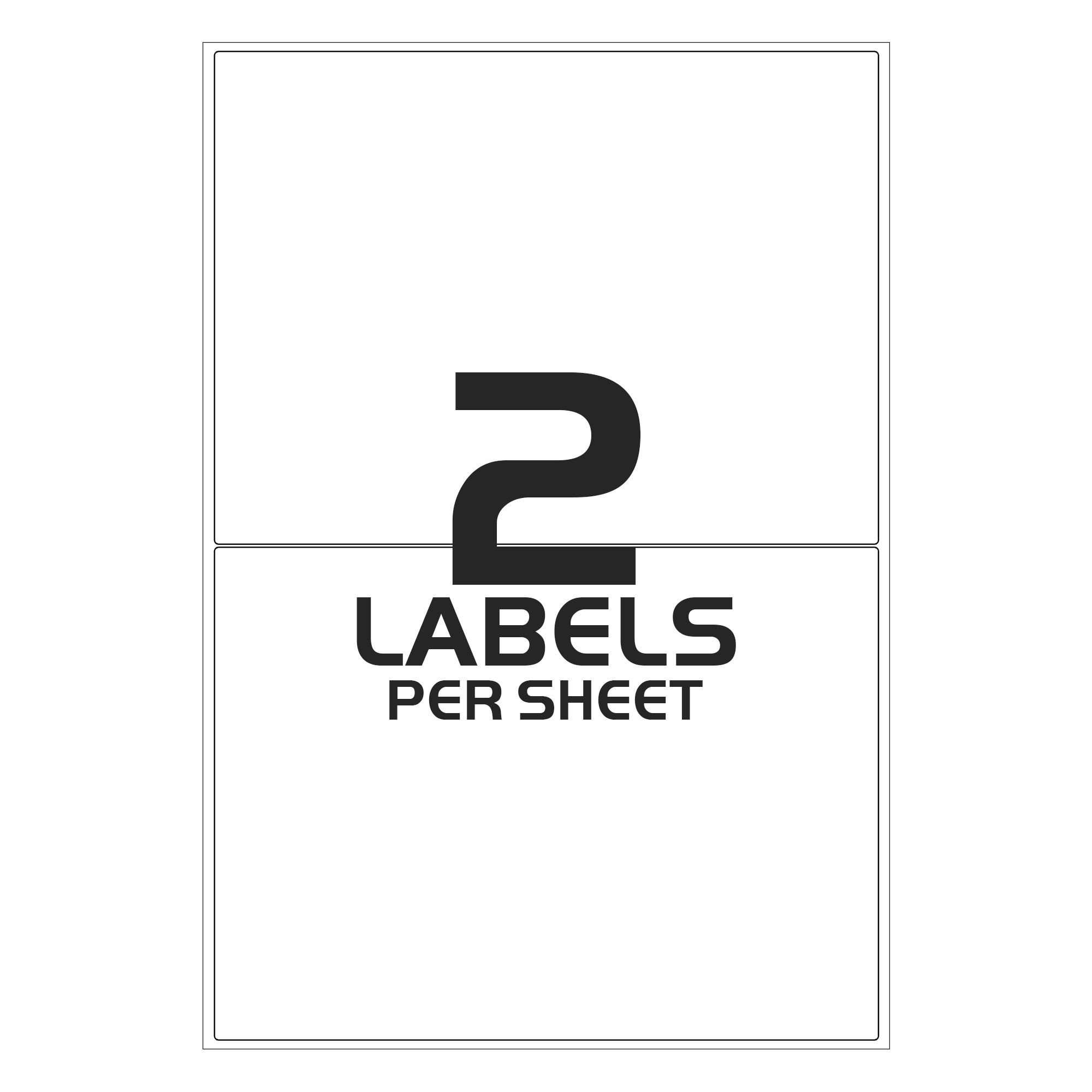 Self Adhesive Printer Labels - 2 Labels per Sheet - 199mm x 144mm