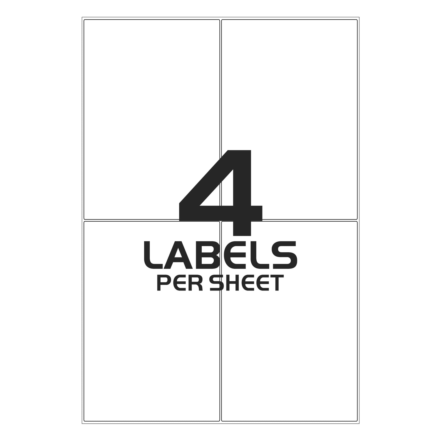 White Printer Labels - 4 Labels per Sheet - 139mm x 99mm