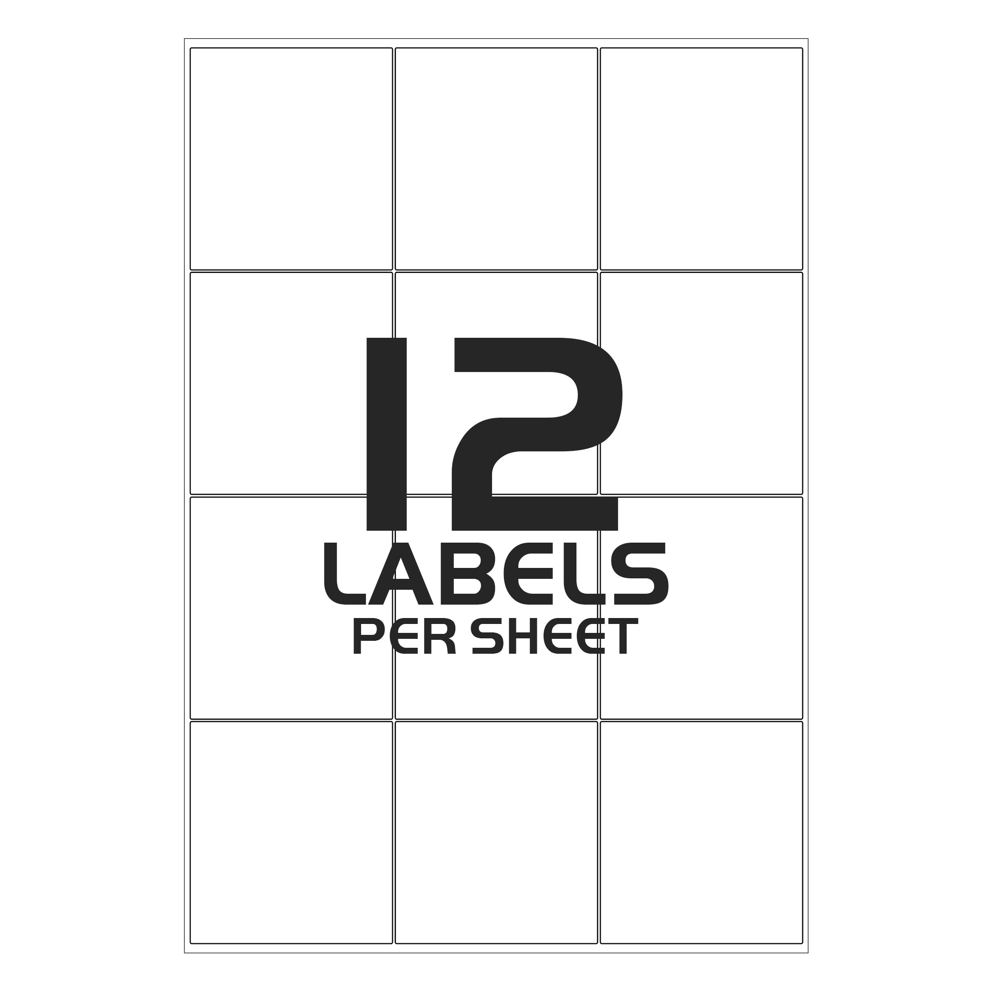 Address Labels Printable - 12 Labels per Sheet - 64mm x 72mm