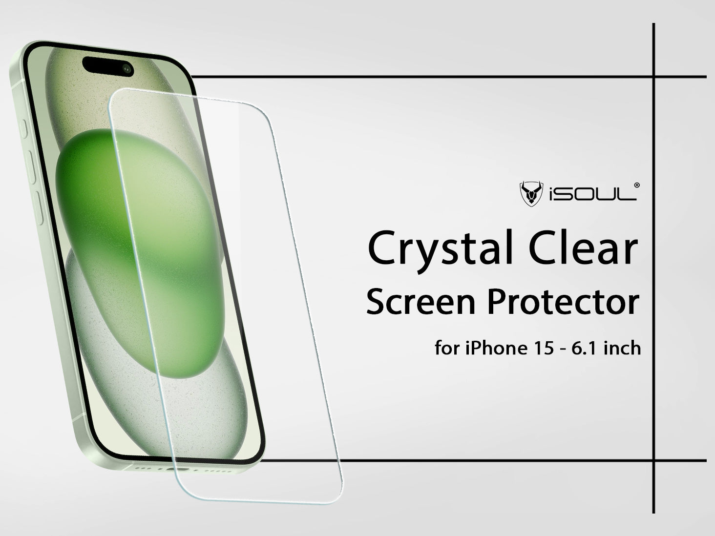 4-Pack Screen Protector for iPhone 15 6.1-Inch Tempered Glass Film