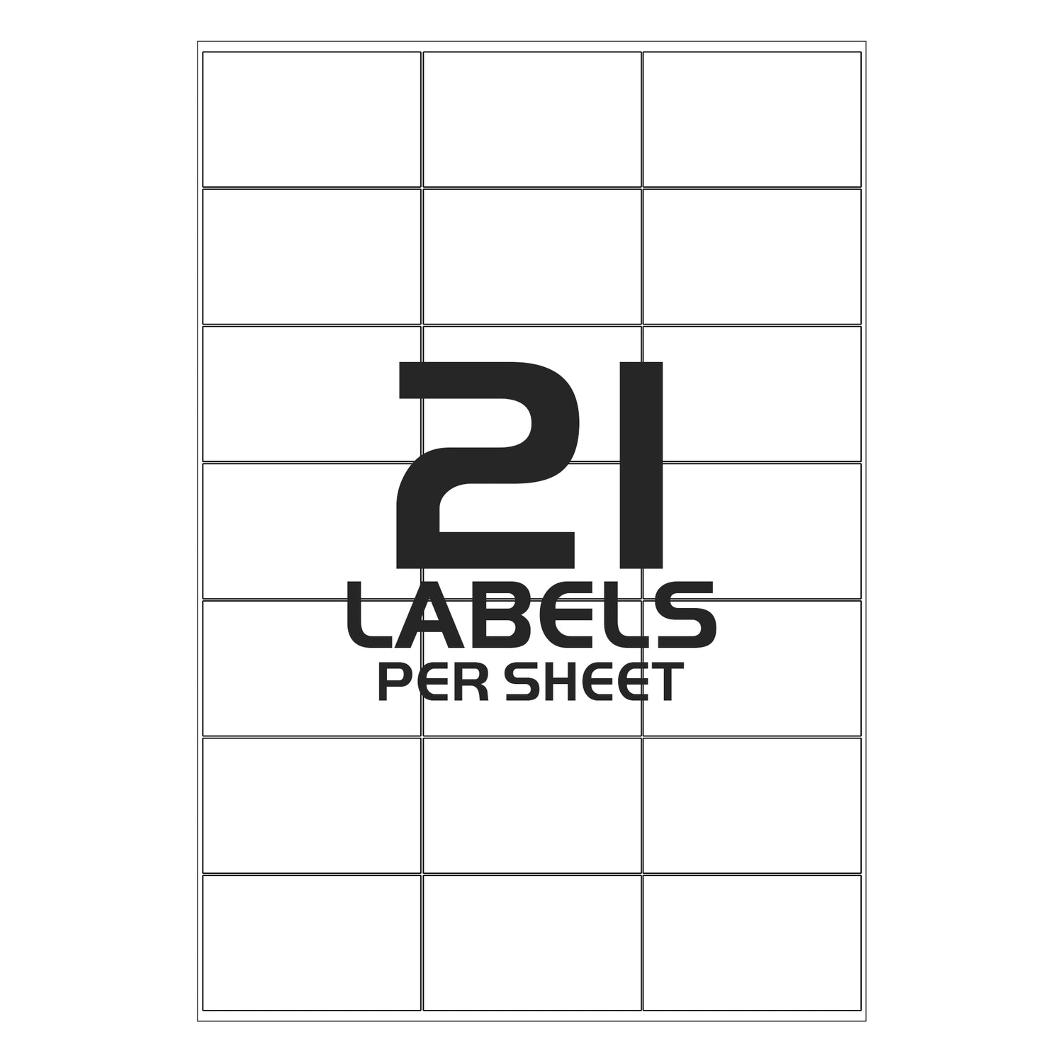 Address Labels to Print - 21 Labels per Sheet - 64mm x 38mm