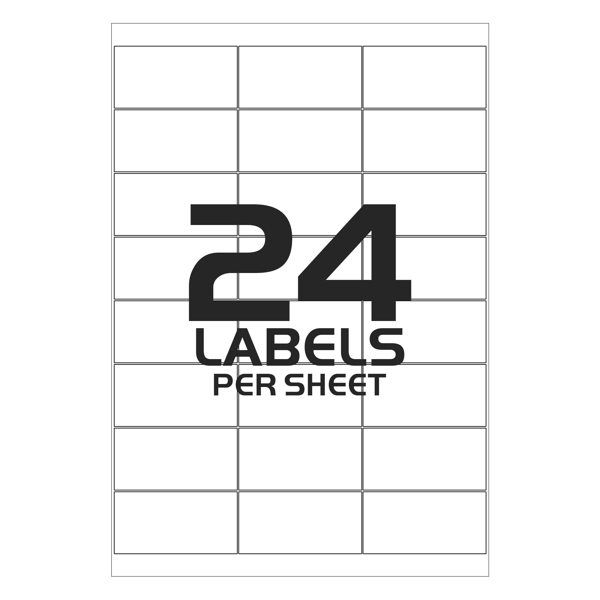 Address Label Sticker Sheets - 24 Labels per Sheet - 64mm x 34mm