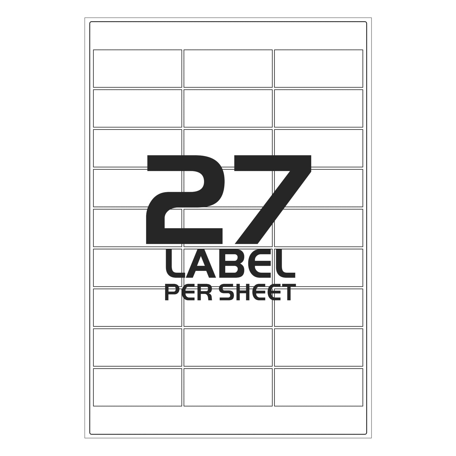 Address Printer Labels - 27 Labels per Sheet - 64mm x 30mm