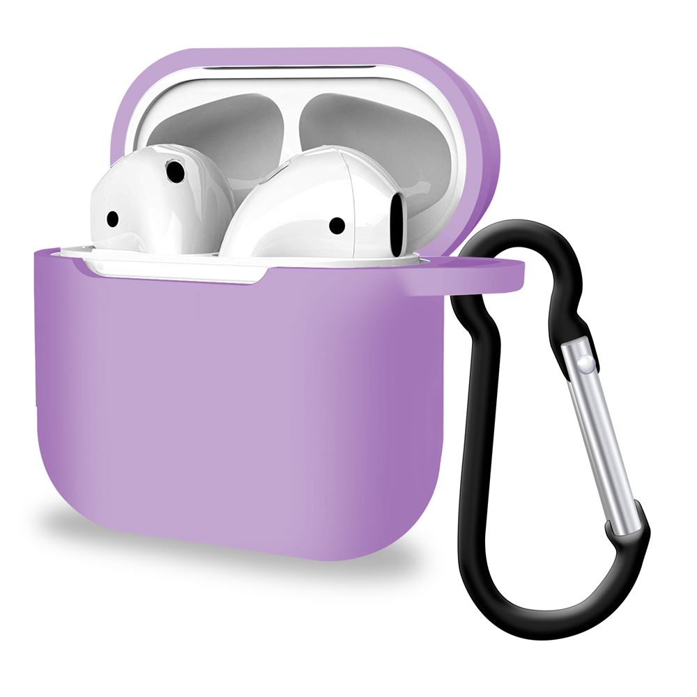 Silicone Wireless Charging Slight Purple Airpods Pro Cover Case - iSOUL