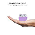 Silicone Wireless Charging Slight Purple Airpods Pro Cover Case - iSOUL