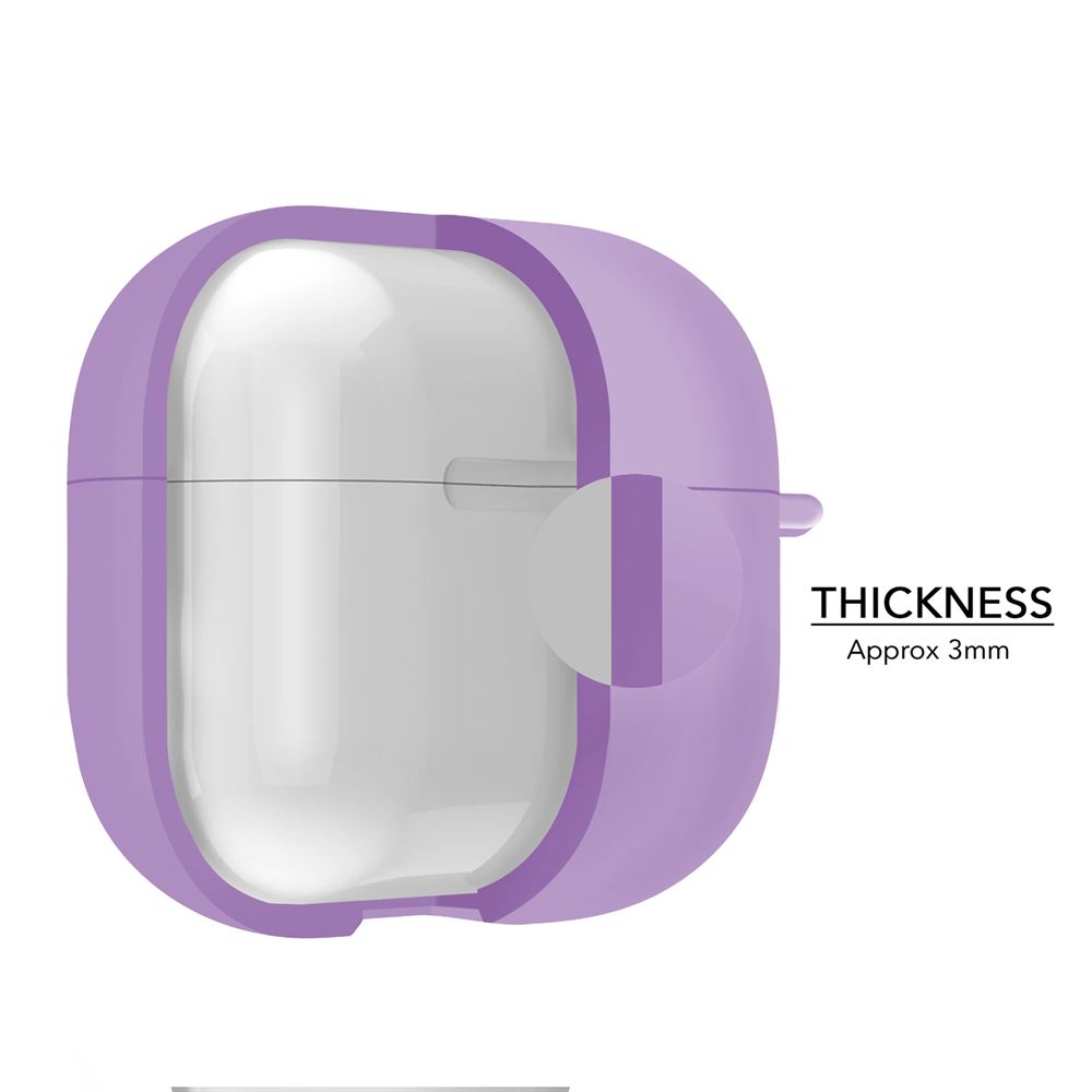 Silicone Wireless Charging Slight Purple Airpods Pro Cover Case - iSOUL