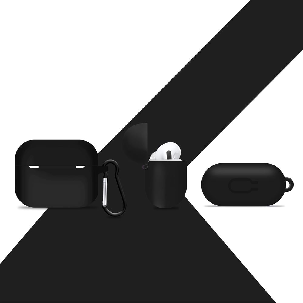 Silicone Airpods Pro Case Cover Black - iSOUL