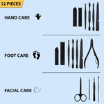 iSOUL 12 Pcs Male / Female Manicure Set Stainless Steel Professional