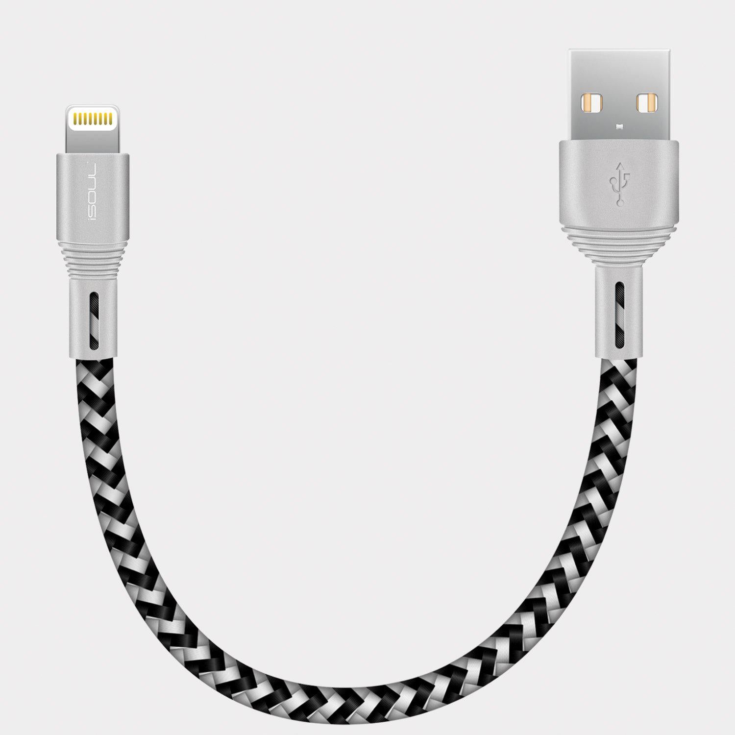 iSOUL Lightning iPhone Charger Data Cable - [Apple MFi Certified] 15cm / 1M / 2M Long Nylon Braided Lead USB Fast Charge Sync - iSOUL