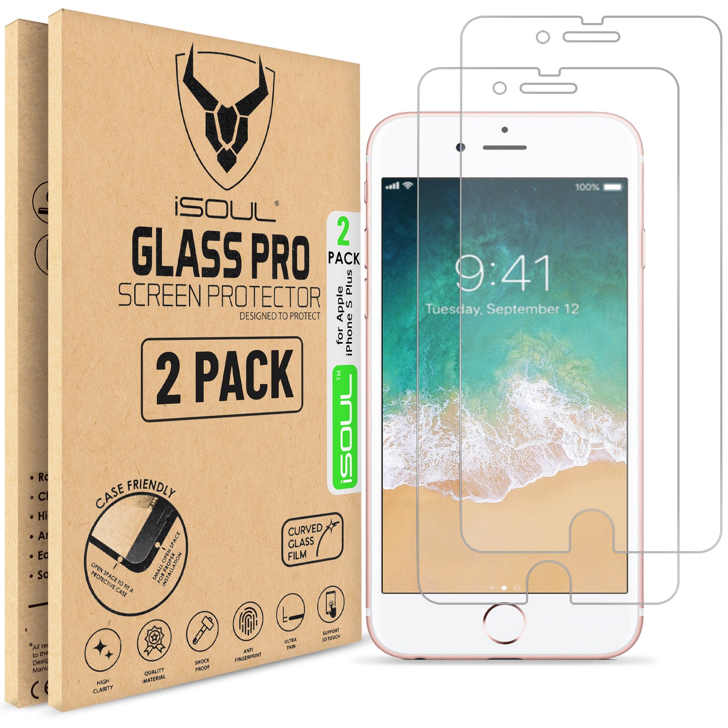 iPhone 8 Plus / 7 Plus / 6S Plus / 6 Plus Screen Protector Tempered Glass