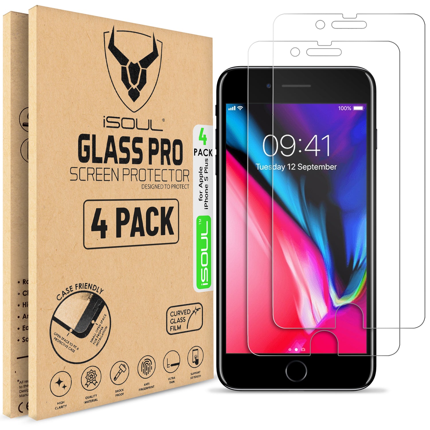 iPhone 8 Plus / 7 Plus / 6S Plus / 6 Plus Screen Protector Tempered Glass