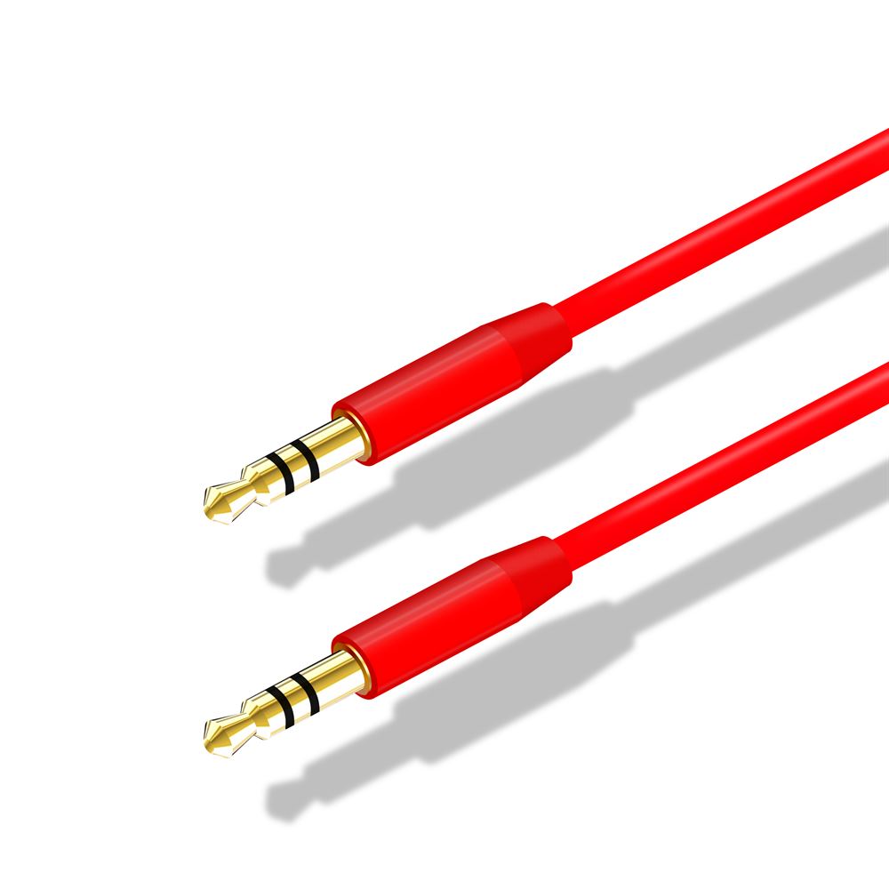 1m 2m 3.5mm Jack Aux Cable Red Male To 3.5mm Jack Male Audio Cable