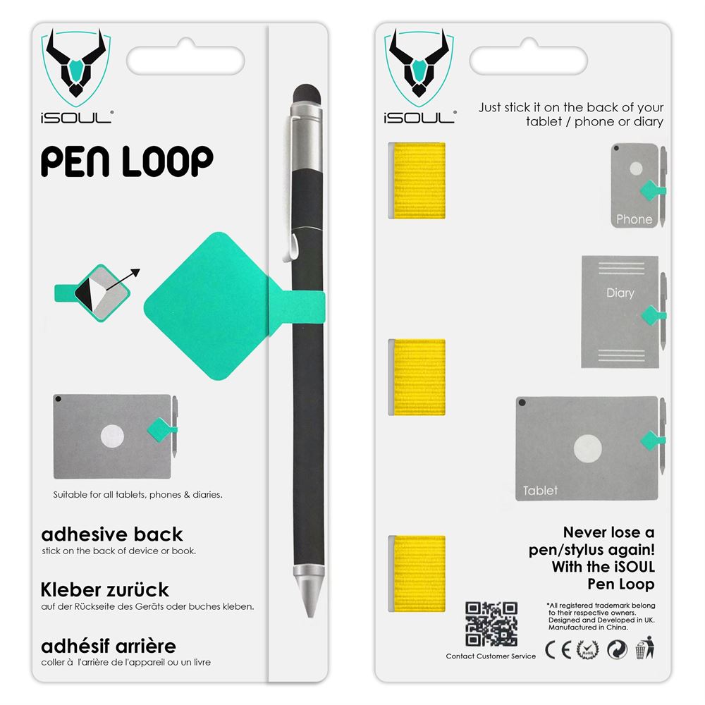 3X Yellow Adhesive Pen Loop Holder for Surface Pen - iSOUL