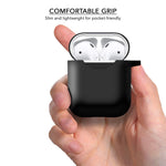 Black Silicone Airpods Case for Airpods 1st and 2nd Gen - iSOUL