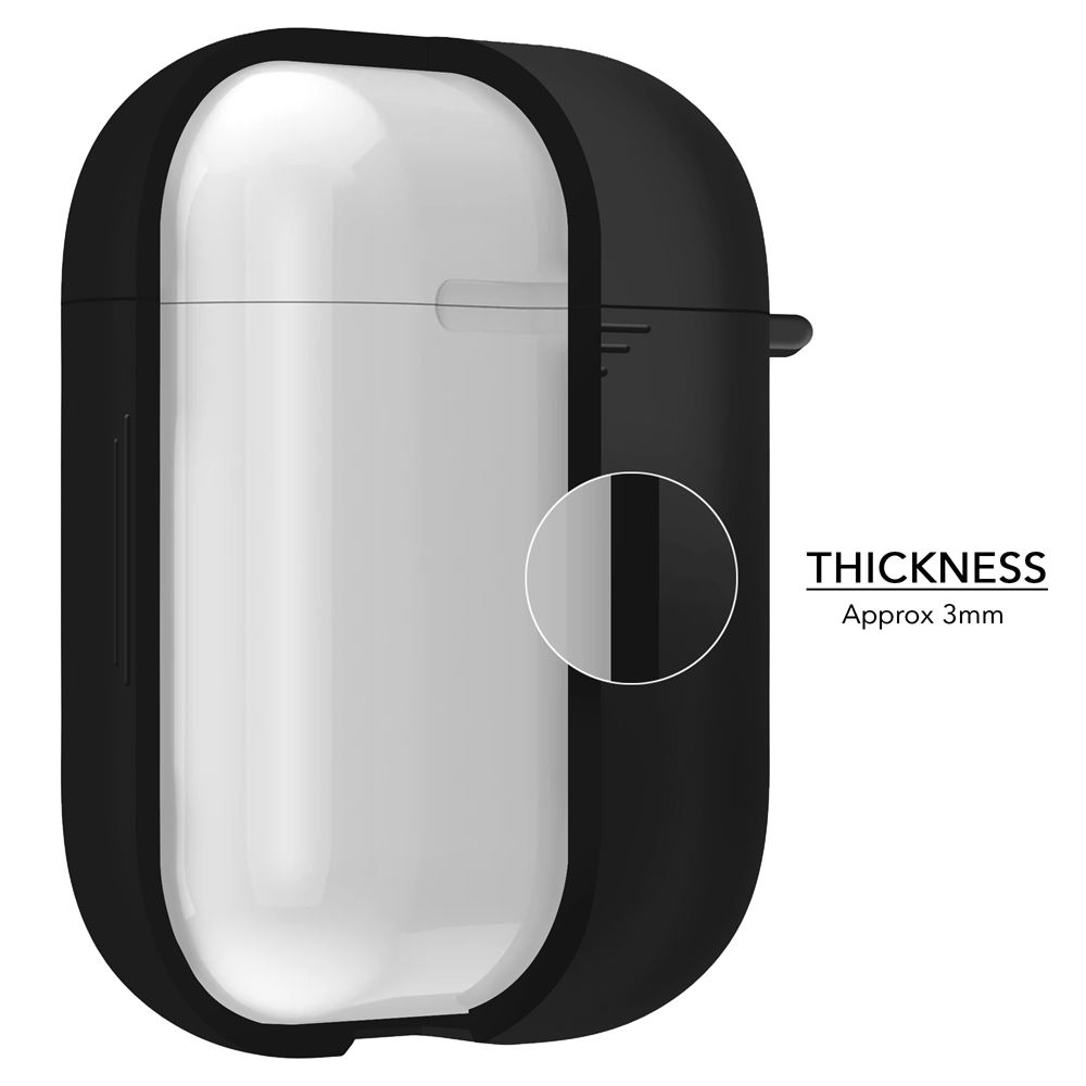 Black Silicone Airpods Case for Airpods 1st and 2nd Gen - iSOUL