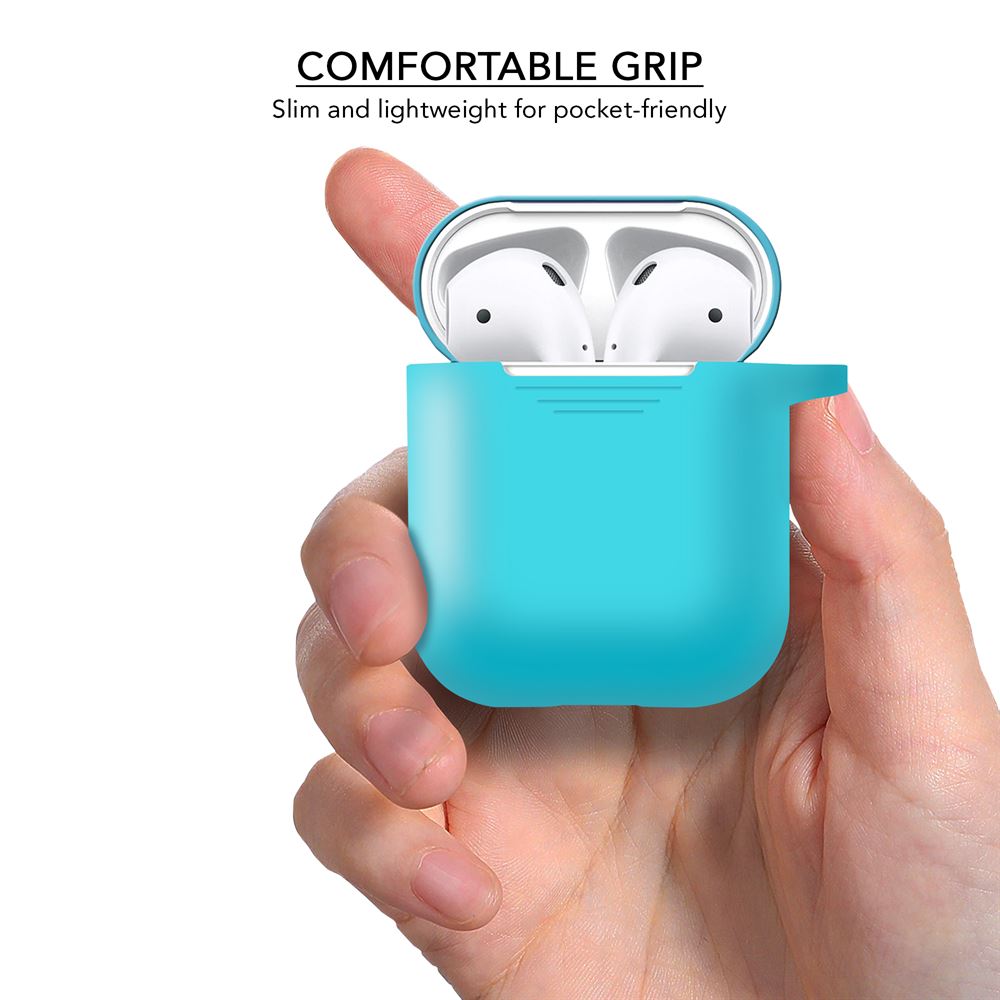 Silicone Sky Blue Airpod Case for Airpods 1st Gen and 2nd Gen - iSOUL