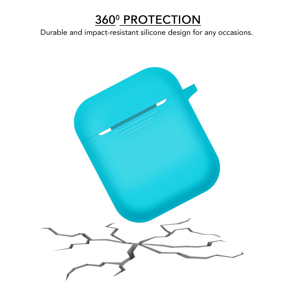 Silicone Sky Blue Airpod Case for Airpods 1st Gen and 2nd Gen - iSOUL