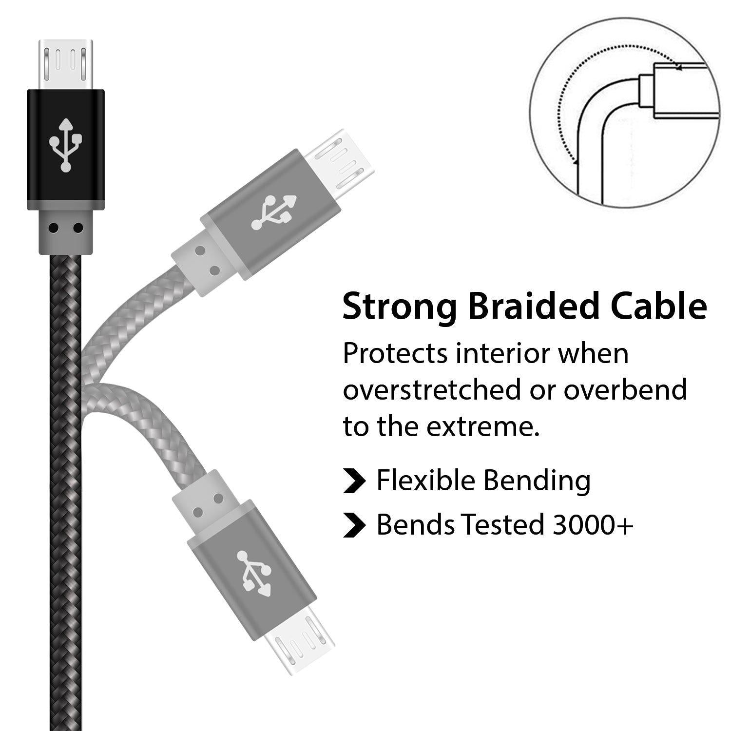 Best Quality Braided Micro USB Cable for Data Sync and Charging - iSOUL