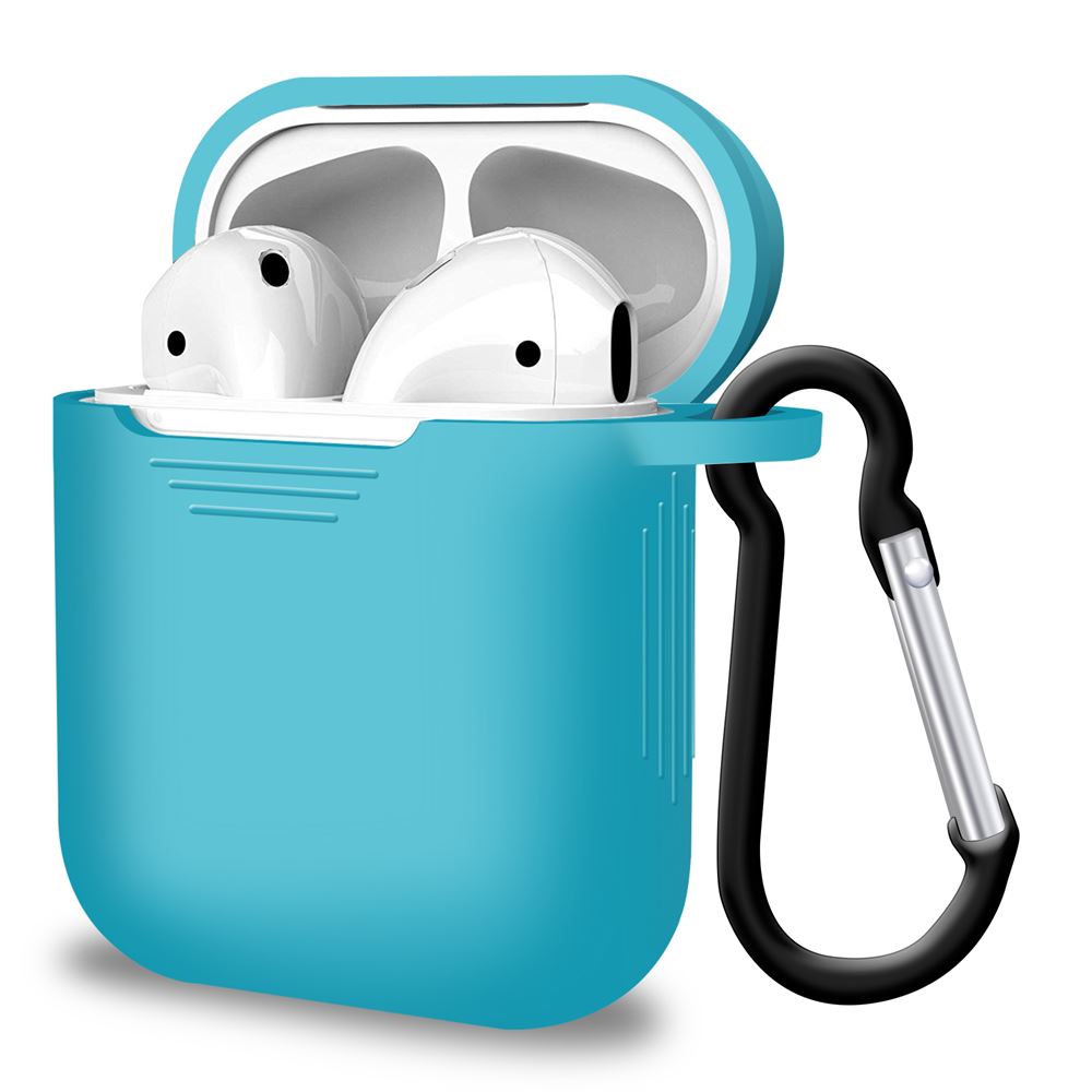 Silicone Sky Blue Airpod Case for Airpods 1st Gen and 2nd Gen - iSOUL