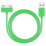 USB to 30 Pin Green 3 Metre Charger Cable for iPhone 4 - iSOUL