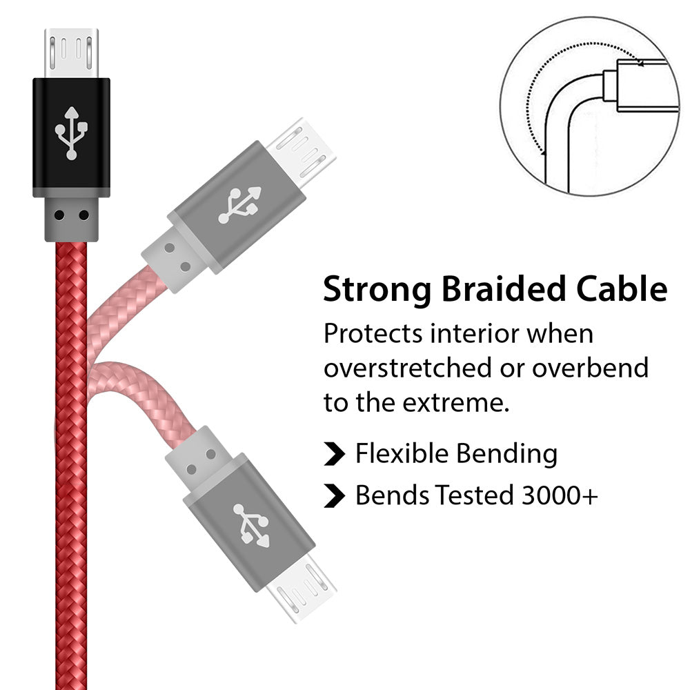 Best Quality Braided Micro USB Cable for Data Sync and Charging - iSOUL