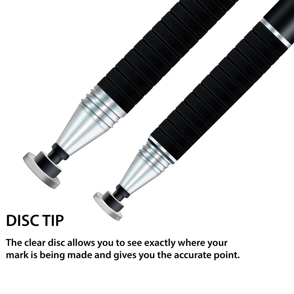 Solid Aluminium Stylus Gel Pen with Microfiber Capacitive Precise Disc - iSOUL