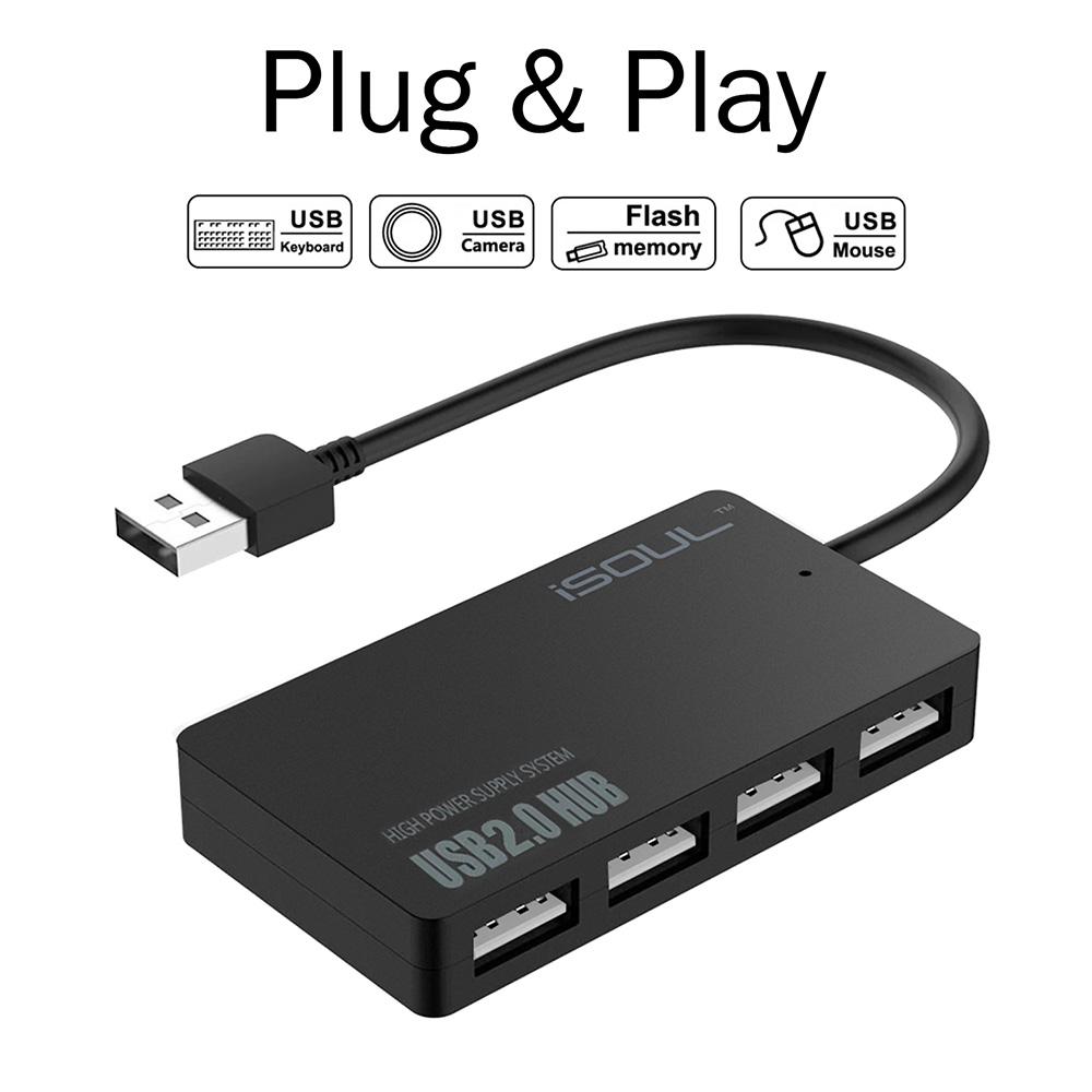 Ultra Slim 4-Port Multi USB 2.0 Hub - iSOUL