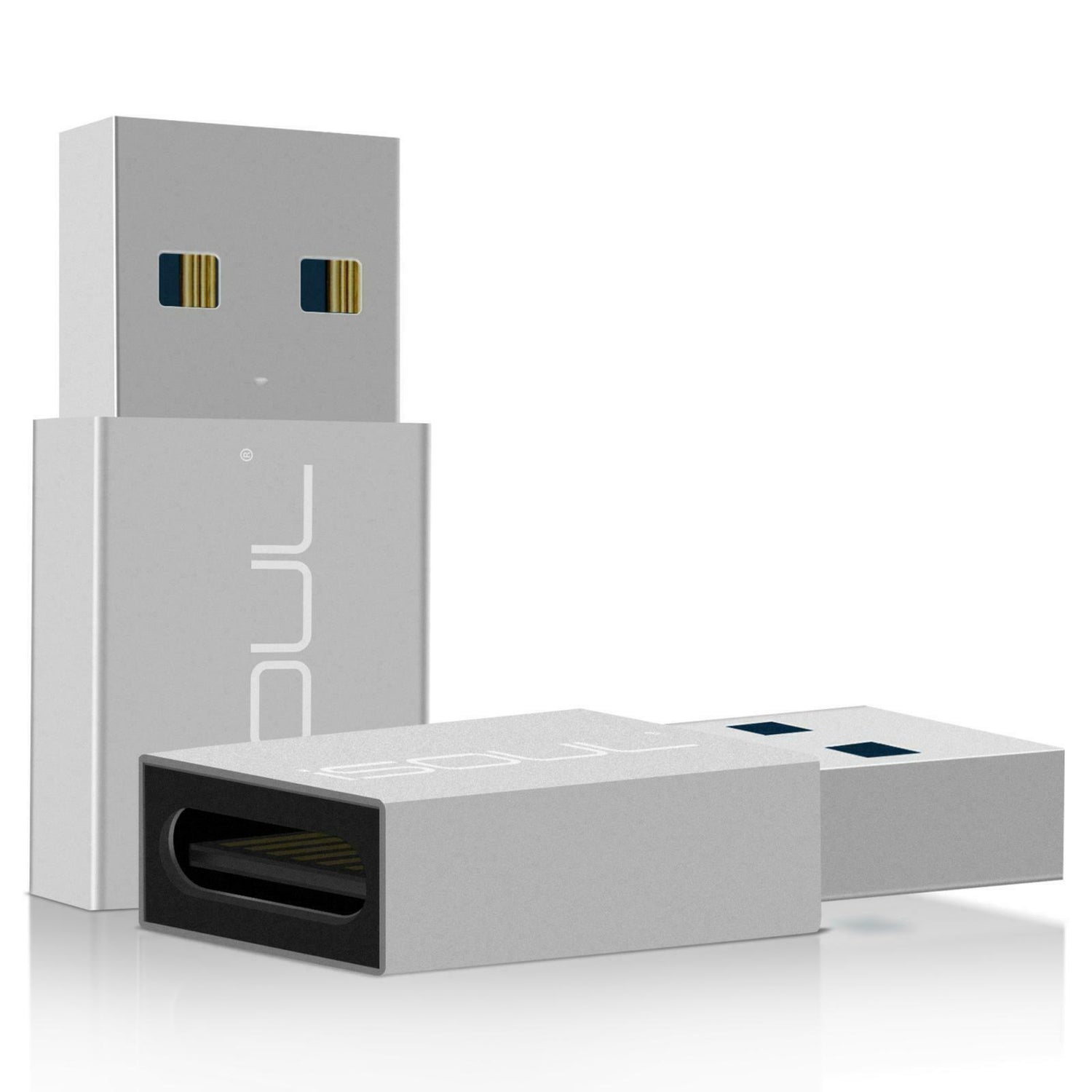 USB A Male To USB C Female Connector Converter Adapter Silver